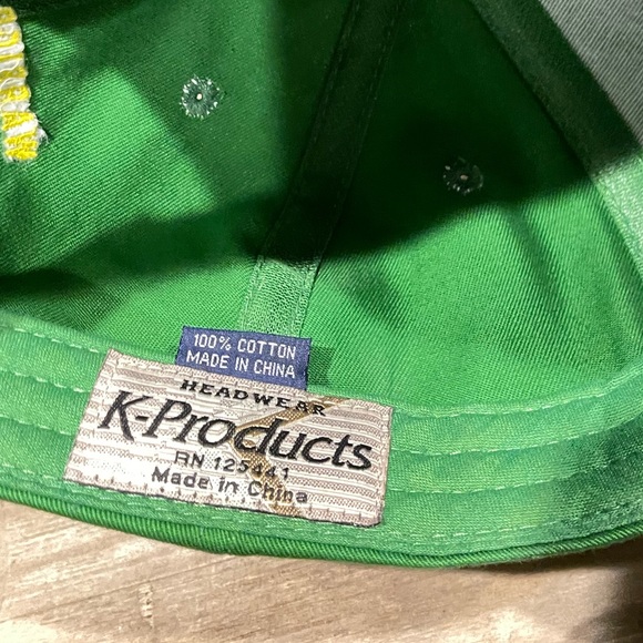 John Deere K Products Hat Cap Green with Yellow Embroidery Yellow Piping - Picture 5 of 6